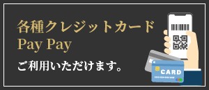 各種クレジットカード・PayPayご利用いただけます。